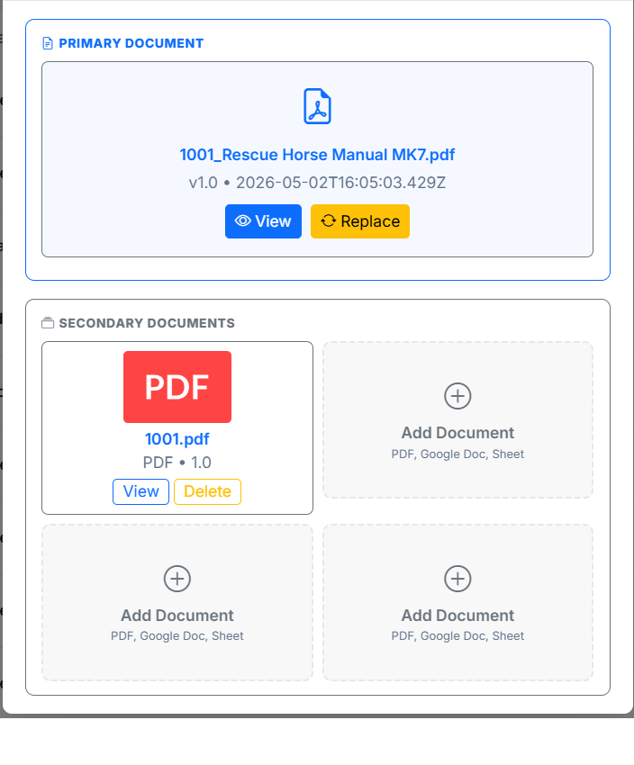 Document management modal
